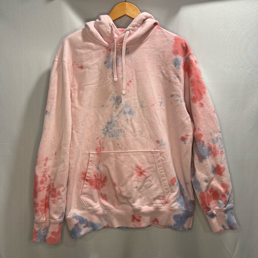 American Eagle Tie Dye Hoodie Pink Blue Red Size L